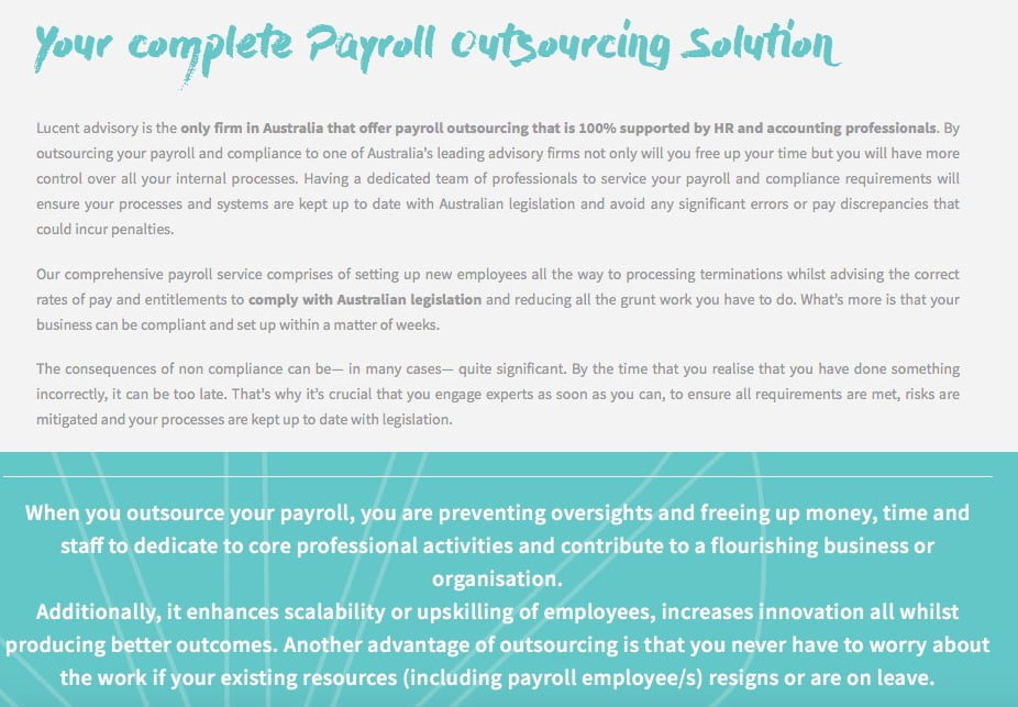 copywriting services payroll