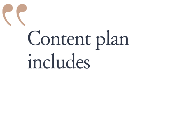 content plan includes